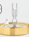 Fiona Franchimon Nº1 HAIRPIN Steel with Swarovski® Crystals | White Gold Finish 1ks