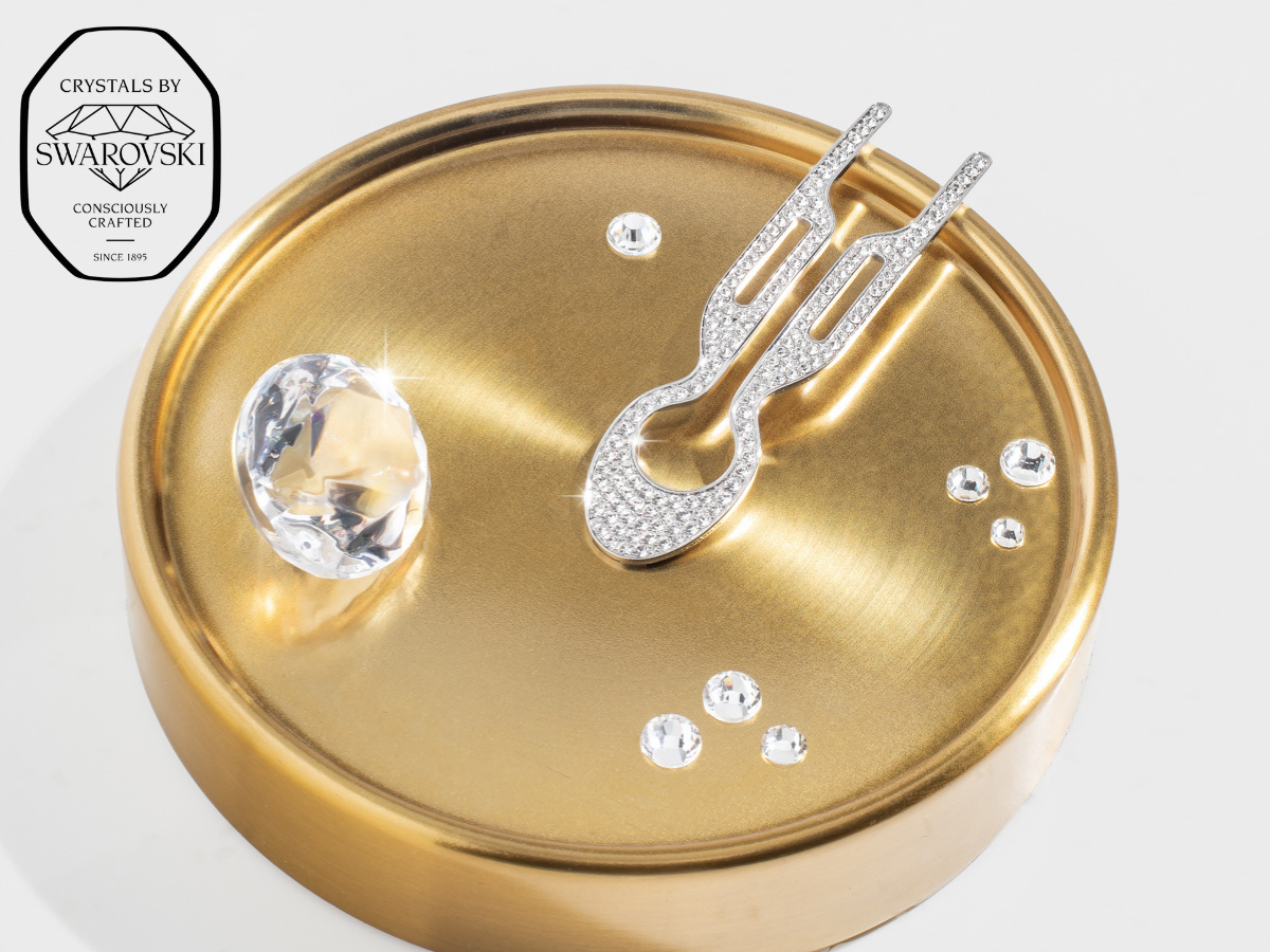 Fiona Franchimon Nº1 HAIRPIN Steel with Swarovski® Crystals | White Gold Finish 1ks