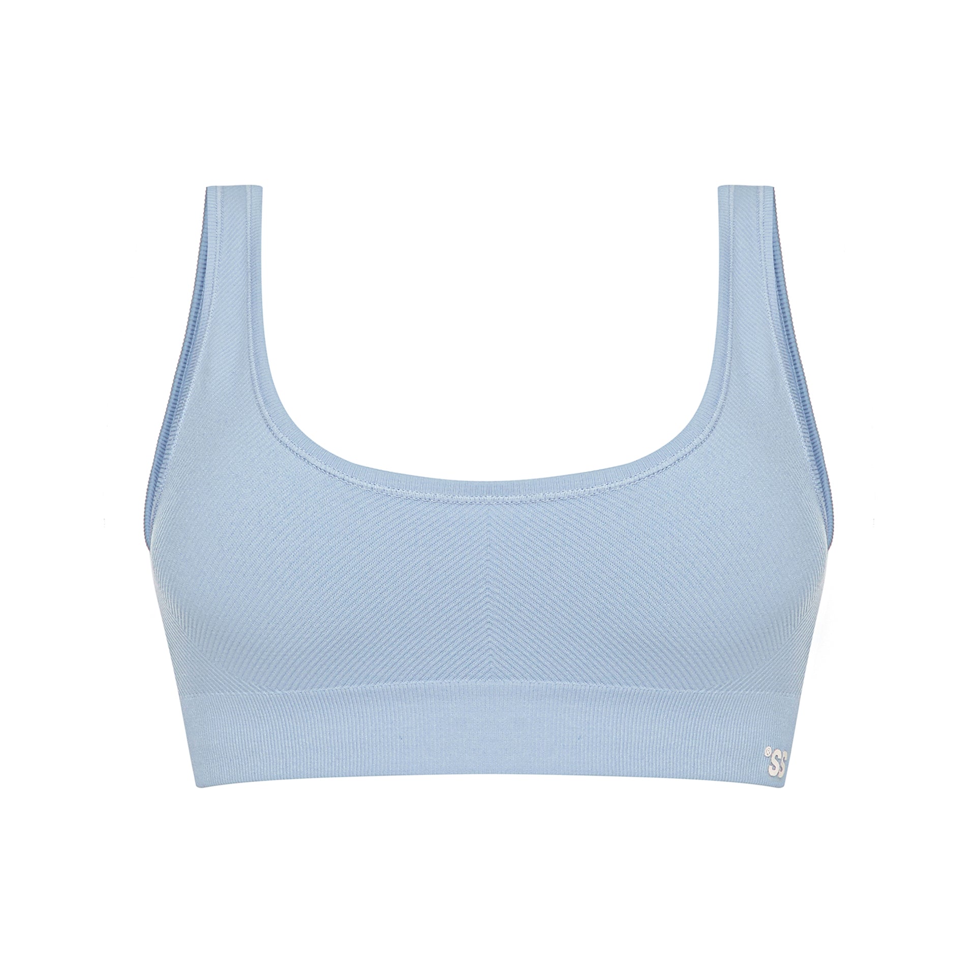 Sister's Aroma Seamless Ribbed Top Dirty Blue