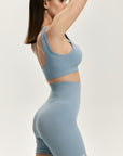 Sister's Aroma Seamless Ribbed Shorts Dirty Blue