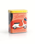 Leone 1857 × Vespa Miste Dissetanti – ovocné pastilky v plechové dóze, 30 g
