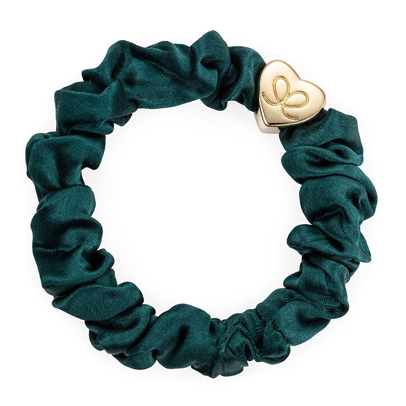 By Eloise London Gold Heart Silk Scrunchie Náramek / Gumička do vlasů