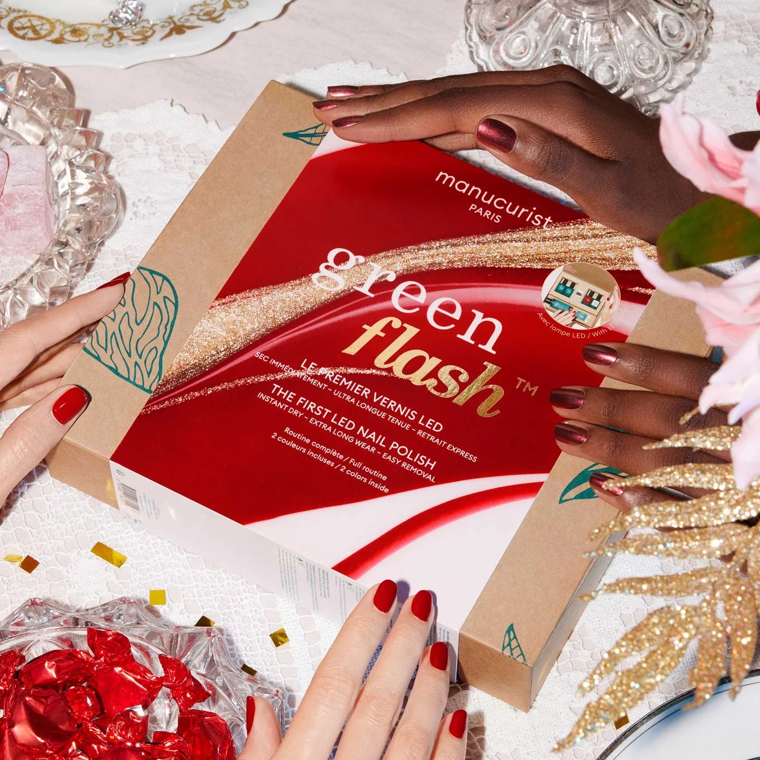 Manucurist Green Flash LED lak RED VELVET 15ml