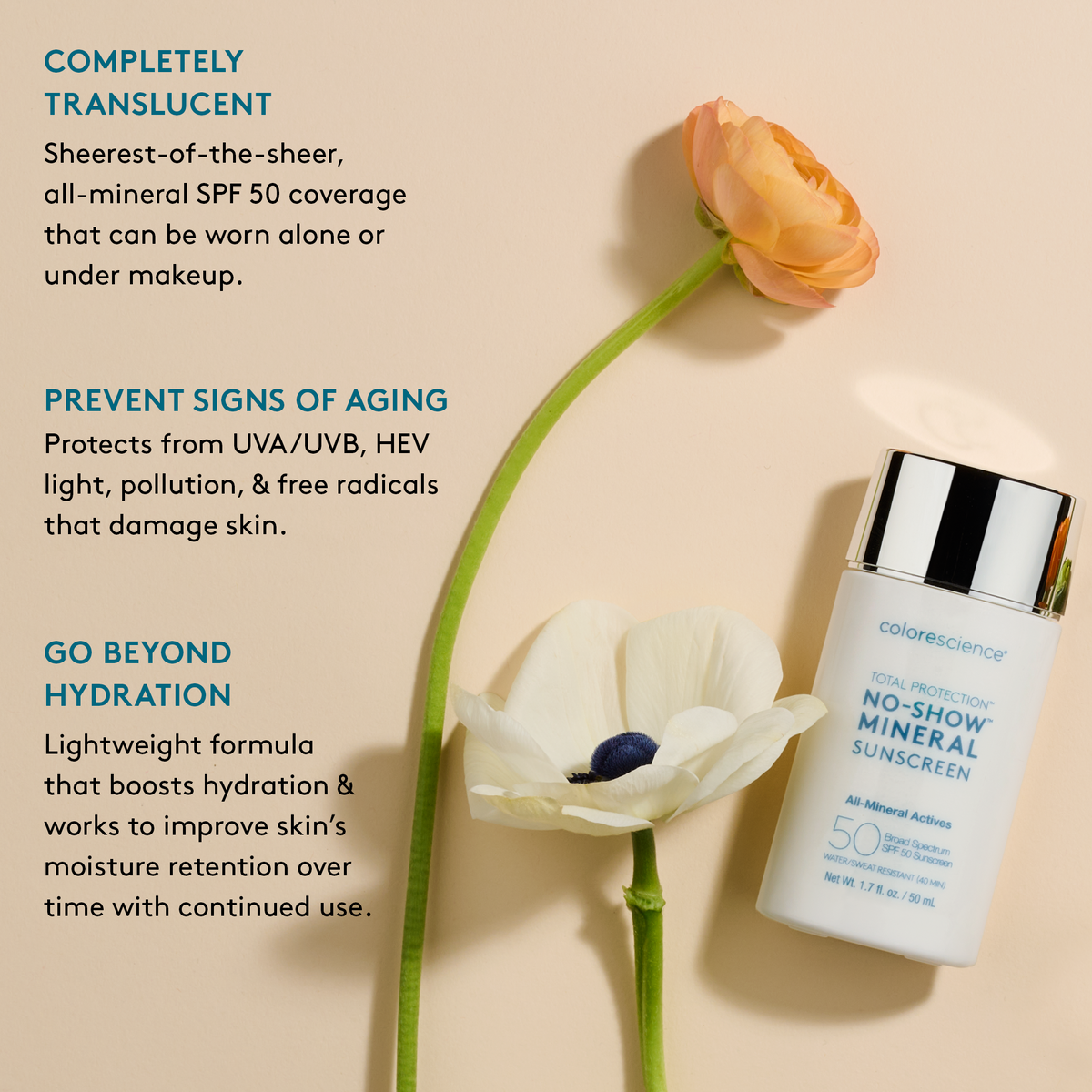 Colorescience Total Protection® No-Show™ Mineral Sunscreen SPF 50 78 ml