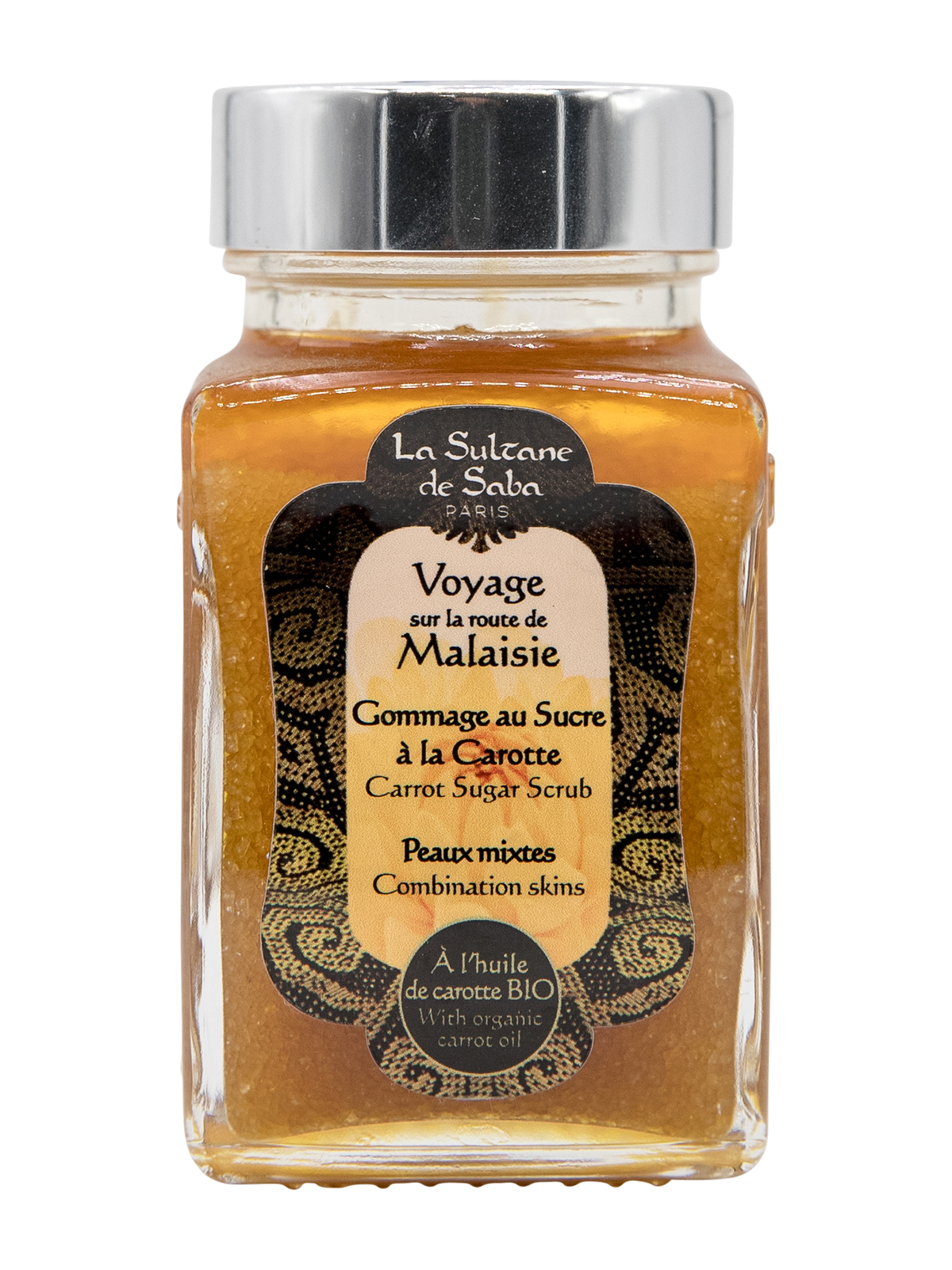 La Sultane de Saba Carrot Sugar Scrub - Jasmine and Tropicale Flowers Fragrance 100 ml