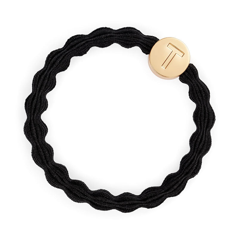 by Eloise London Gold Letter Charm Black