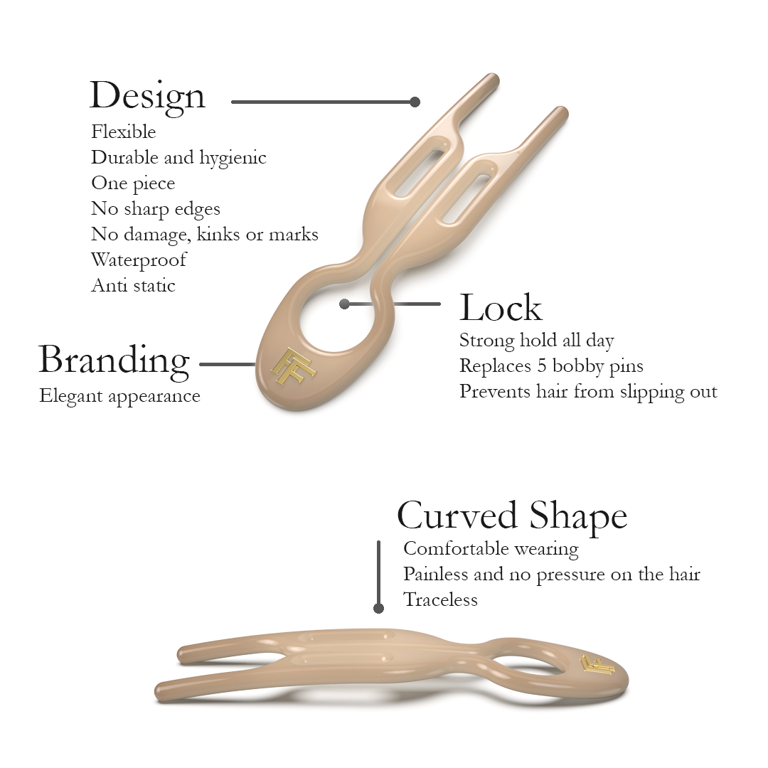 Fiona Franchimon Nº 1 Hairpin | Soft Beige (3 or 5 per box)