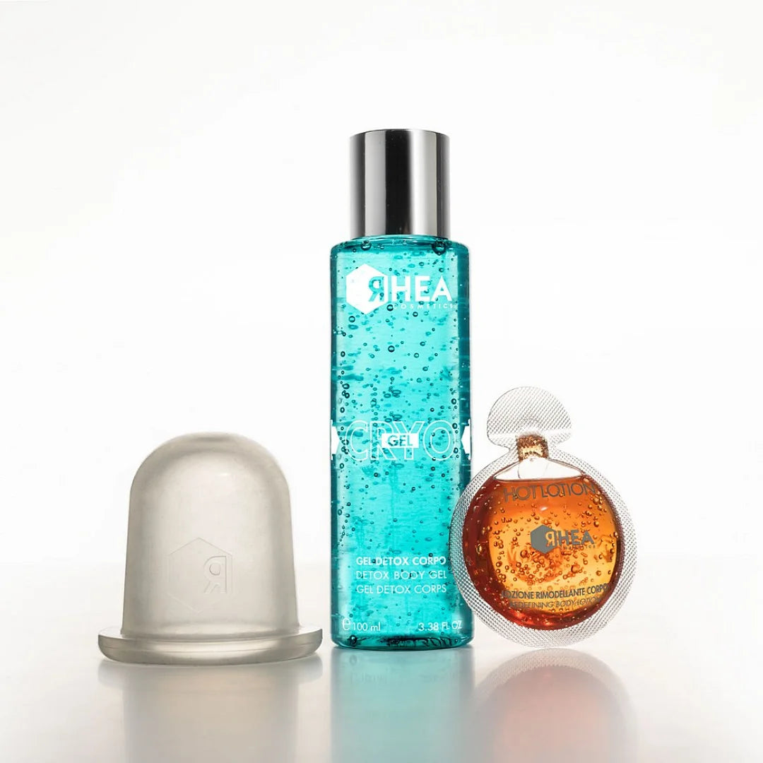 Rhea ResculptBody - Morphosculpting Body Treatment Kit (CryoGel (100ml) + HotLotion Ampoules (8 x 20 ml) + 1 Rhea Cup