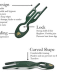 Fiona Franchimon Nº 1 Hairpin | Emerald Green (3 pcs)