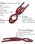 Fiona Franchimon Nº 1 Hairpin | Ruby Red (3 pcs)