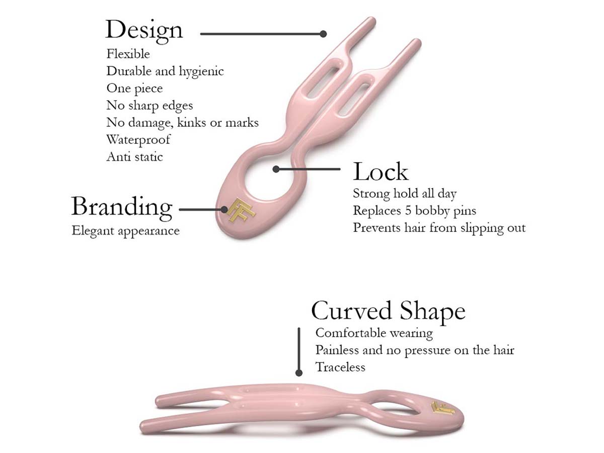 Fiona Franchimon Nº 1 Hairpin | Seashell Pink (3 ks)