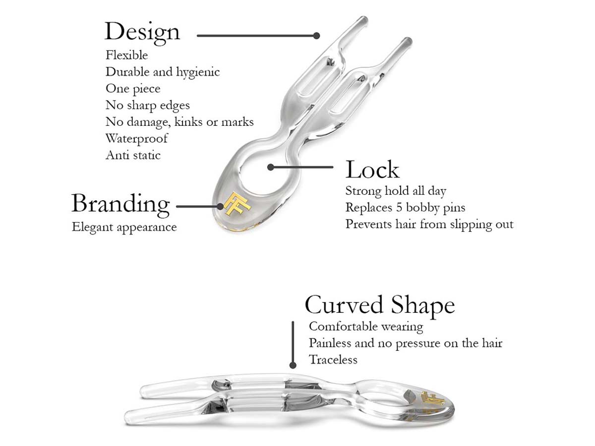 Fiona Franchimon Nº 1 Hairpin | Transparent (3 or 5 per box)