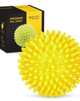 Masážní míček s bodlinkami 10cm - žlutý