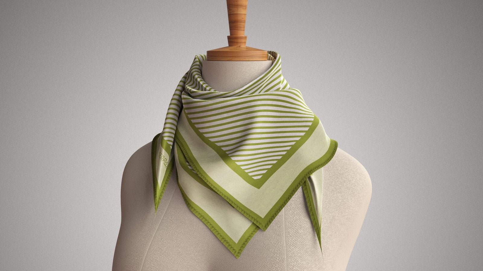 Kerpaz Natural silk Armenian scarf with lines