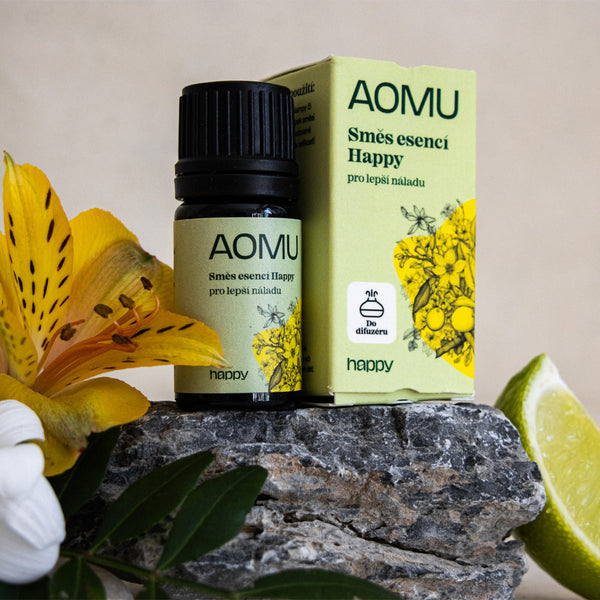 AOMU Happy – a blend of essential oils to combat stress