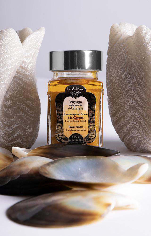 La Sultane de Saba Carrot Sugar Scrub - Jasmine and Tropicale Flowers Fragrance 100 ml