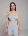 Sister's Aroma Seamless Ribbed Shorts Dirty Blue