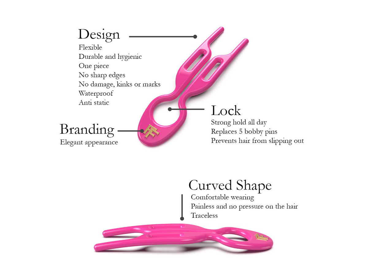 Fiona Franchimon Nº 1 Hairpin | Strawberry Pink (3 pcs)
