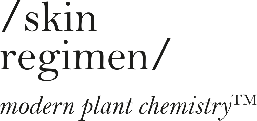 /skin regimen/ modern plant chemistry logo representing a vegan skincare brand for effective skincare routines.