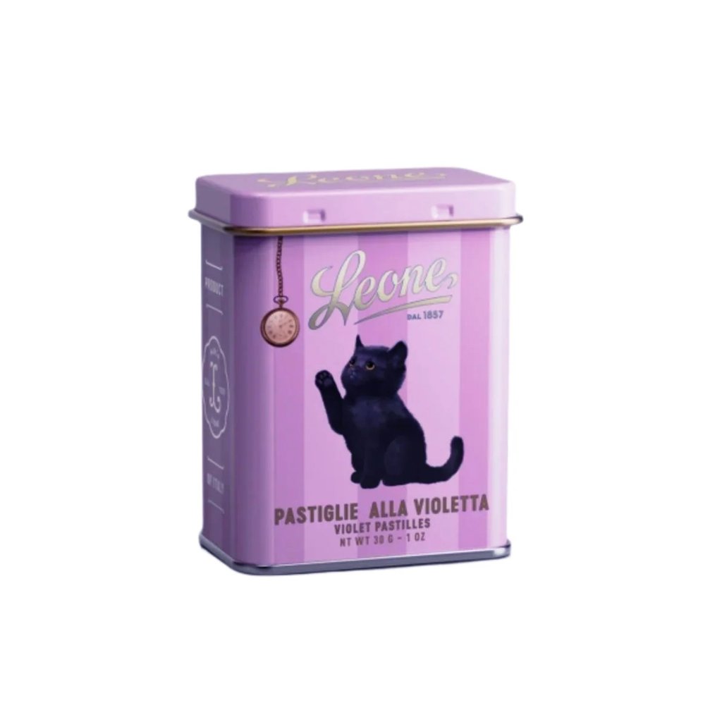 Leone 1857 Teneri Cuccioli - Violetta Pastilky s příchutí fialek, v plechové dóze, 30 g