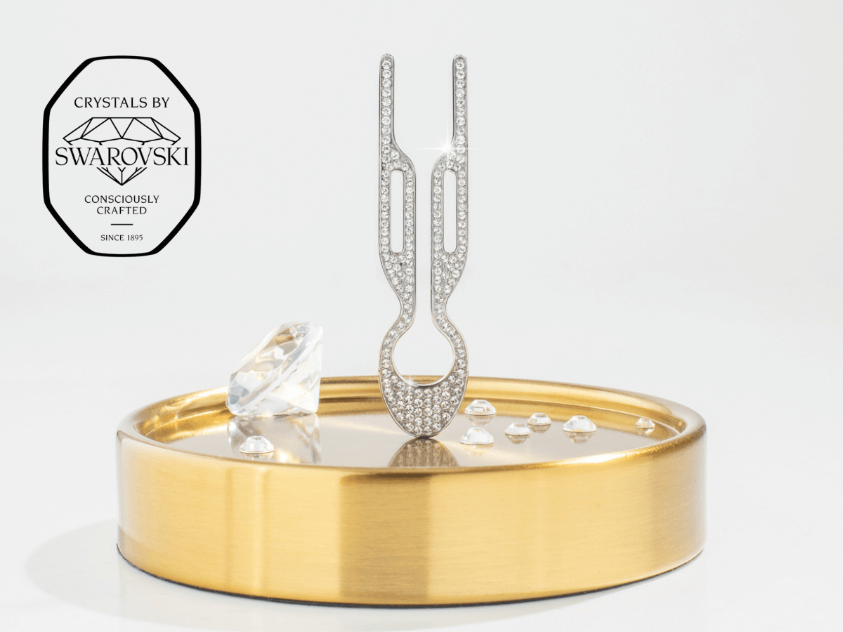 Fiona Franchimon Nº1 HAIRPIN Steel with Swarovski® Crystals | White Gold Finish 1ks