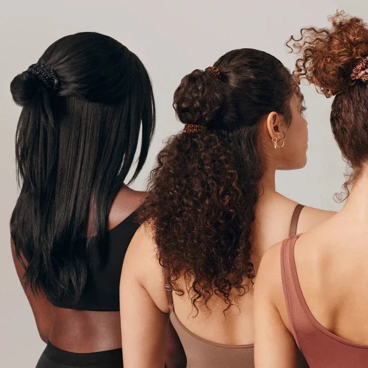 SLIP Skinny Scrunchies Black 4x