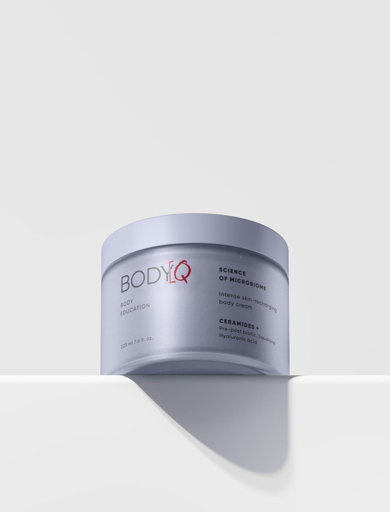 BODIQ Science of microbiome jar of cream on a white background