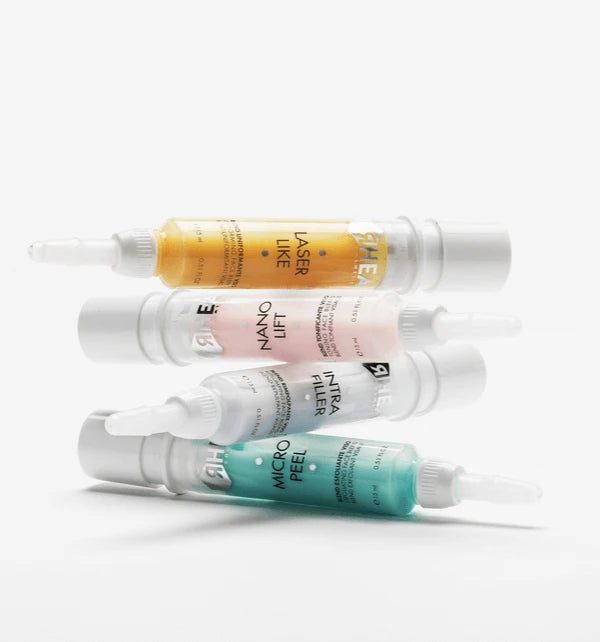 RheaRevitalFace - Intensive Longevity Face and Neck Treatment Kit (Base Gel (10ml) + MicroPeel (5ml) + Intrafiller (5ml) + NanoLift (5ml) + LaserLike (5ml))