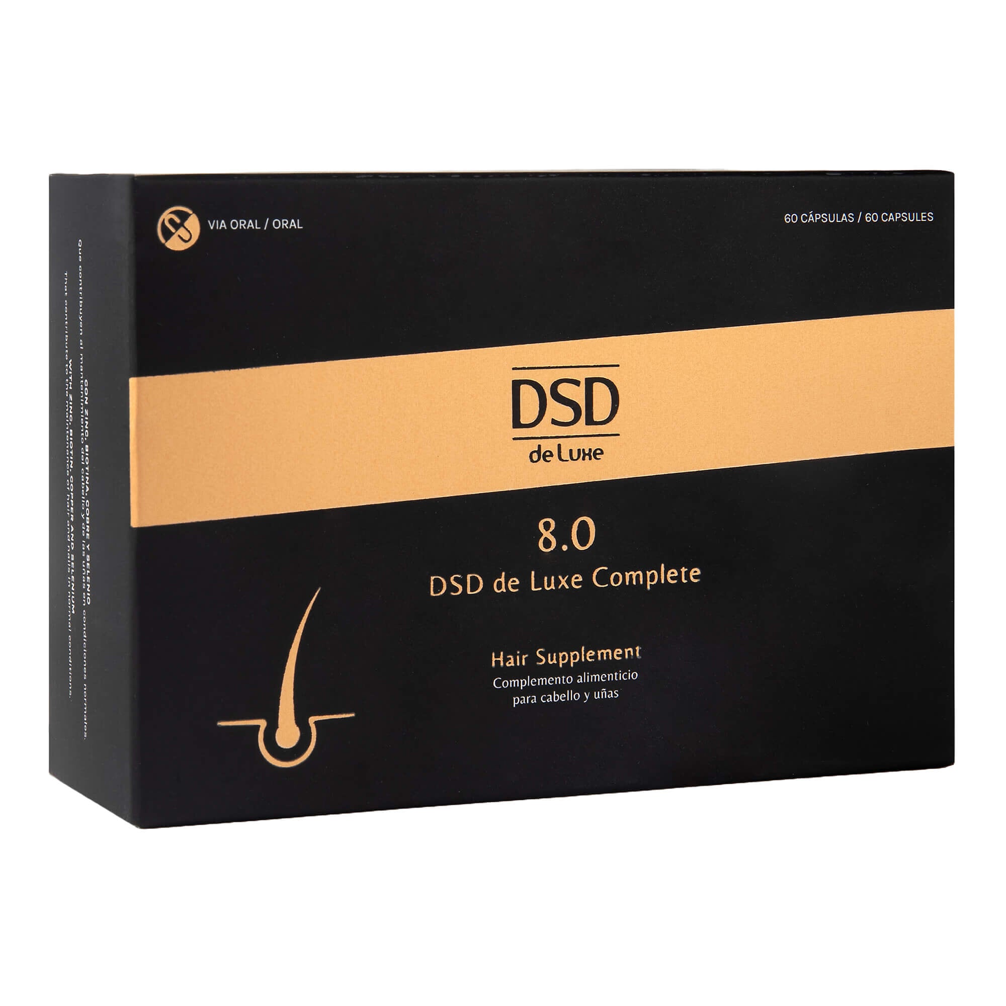 Dsd De Luxe Na podporu vlasů s obsahem Zinku, Biotinu, Mědi a Selenu Complete 8.0 - Doplněk Stravy 60 ks