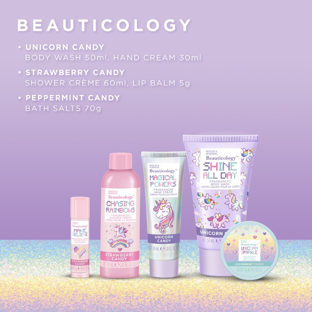 Baylis &amp; Harding Unicorn - sada s péčí o tělo, ruce a rty, 5 ks