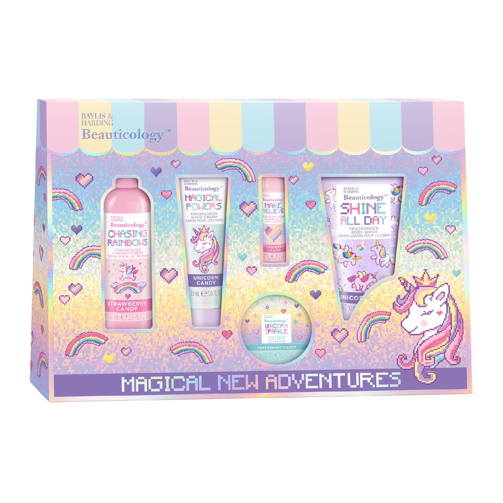 Baylis &amp; Harding Unicorn - sada s péčí o tělo, ruce a rty, 5 ks
