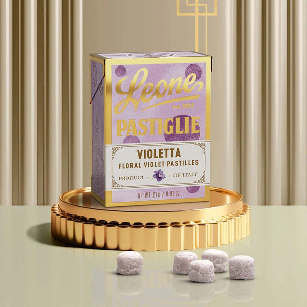 Leone 1857 Violetta – pastilky s příchutí fialek, 27 g
