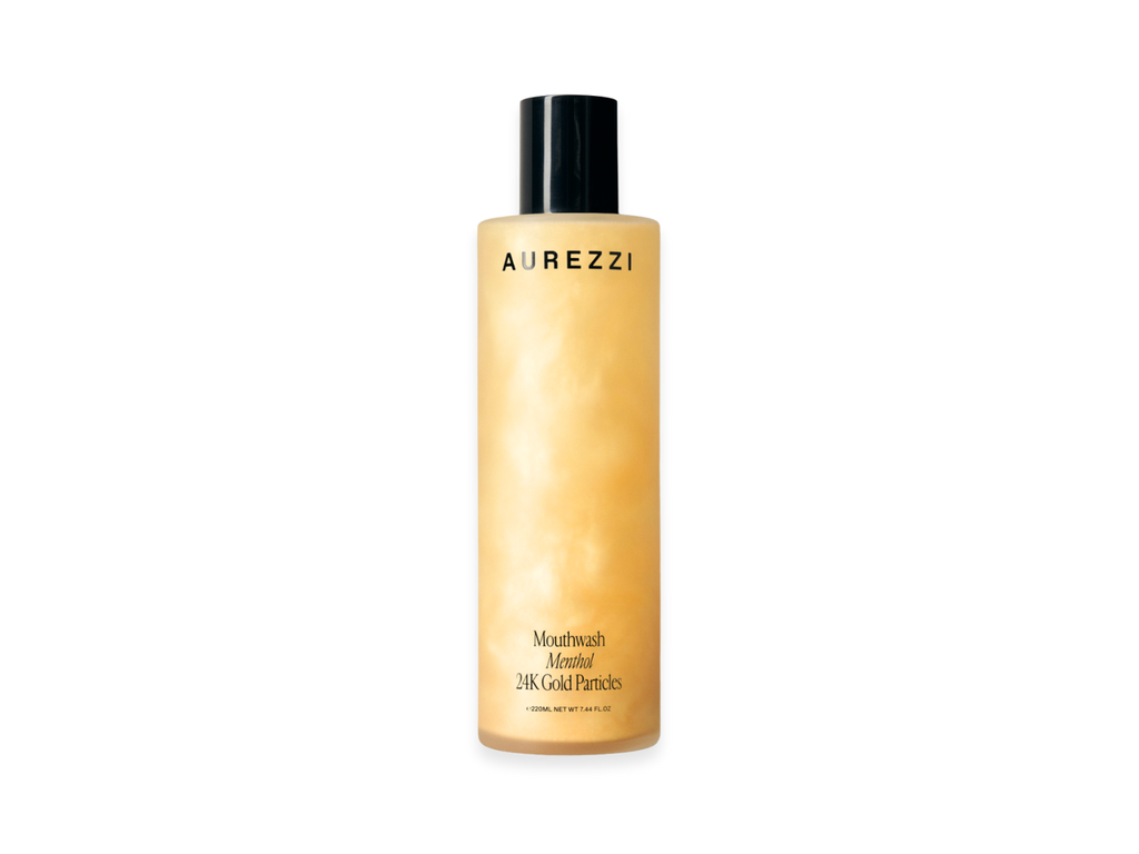 AUREZZI Mouthwash Gold Whitening Zlatá ústní voda s 24K zlatem a mentolem