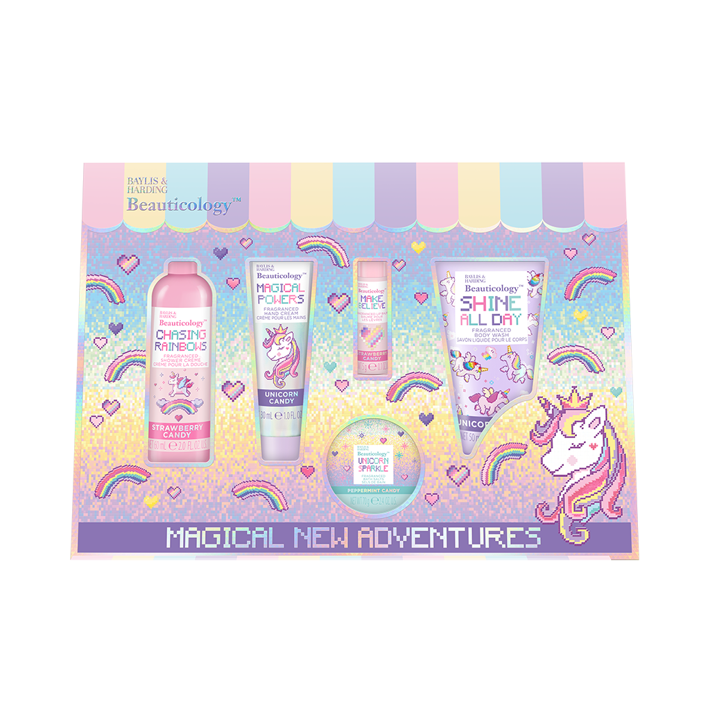 Baylis &amp; Harding Unicorn - sada s péčí o tělo, ruce a rty, 5 ks