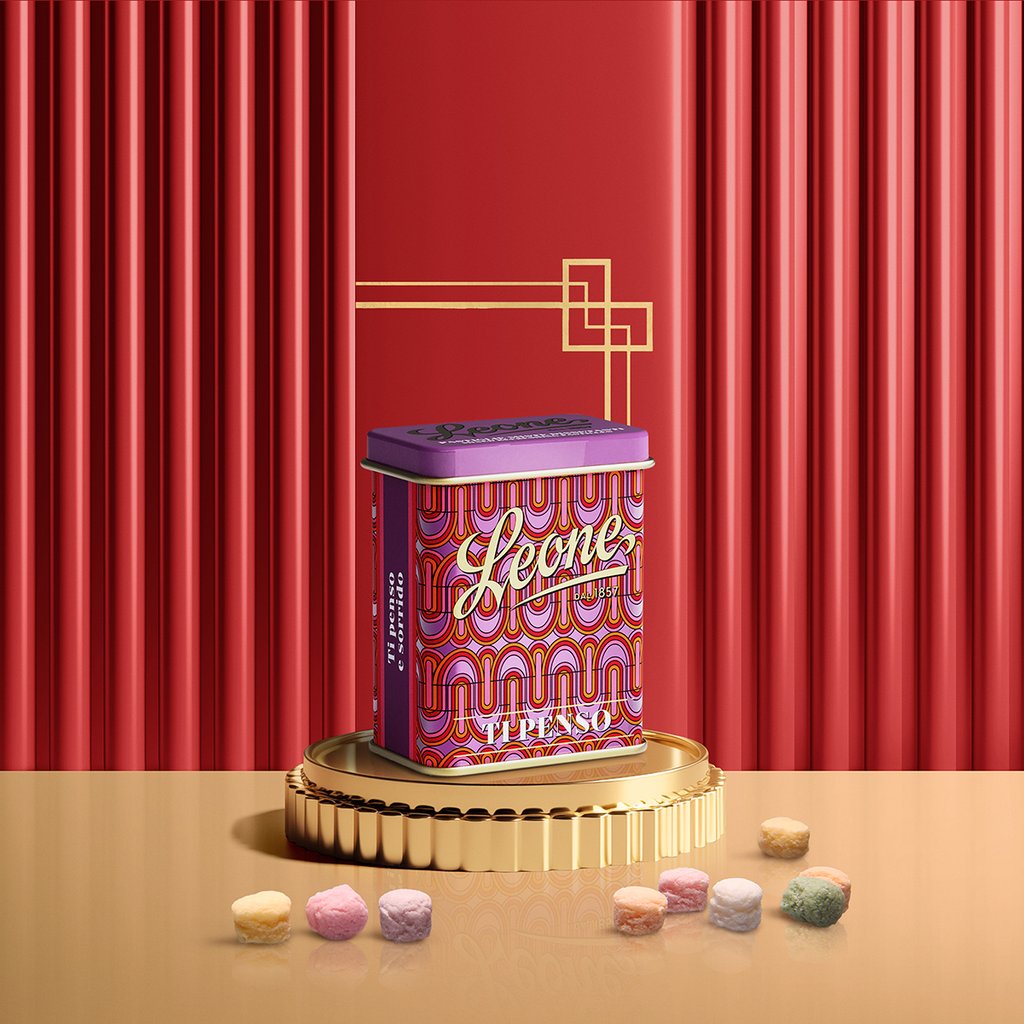 Leone 1857 Love  Ovocné pastilky v plechové dóze, 30 g