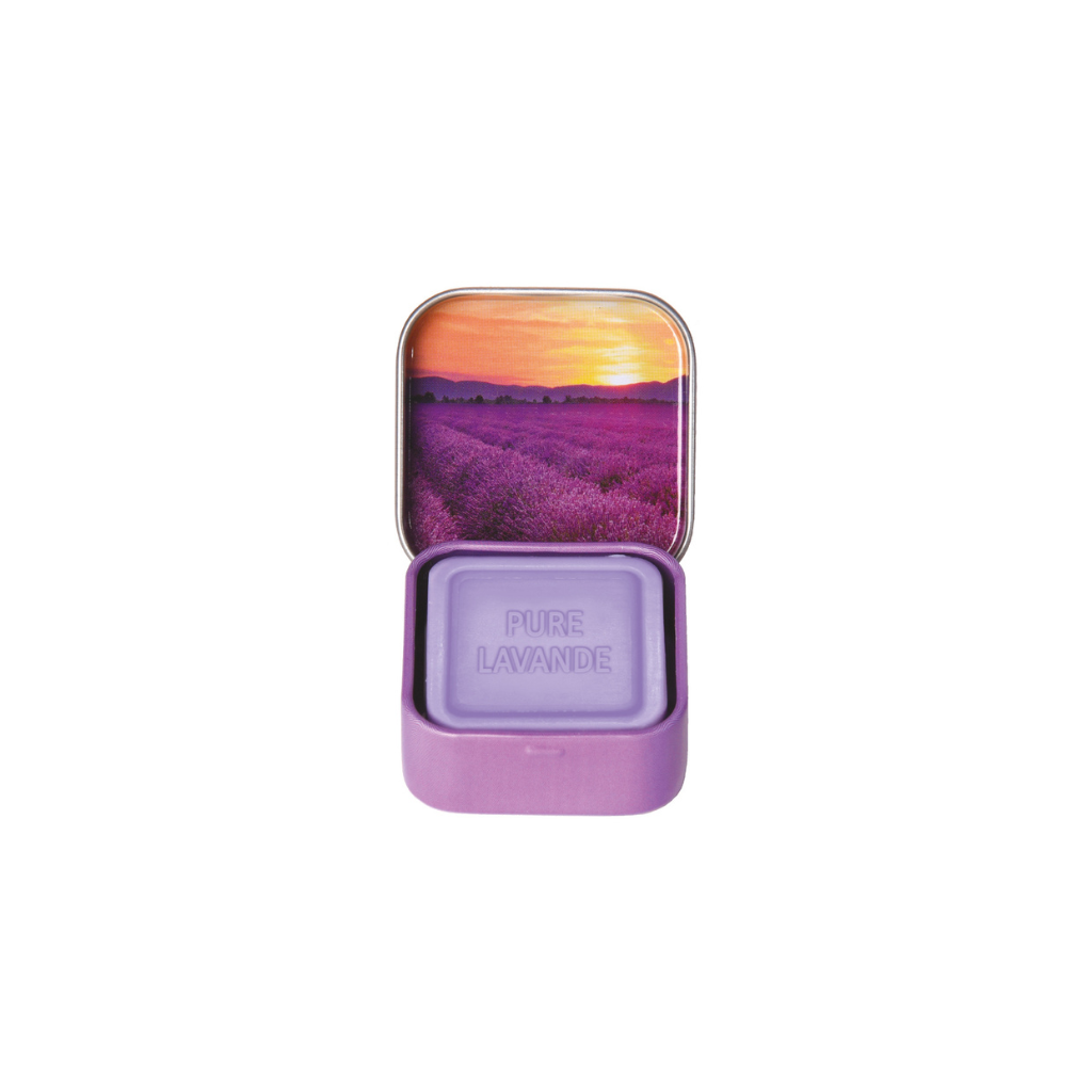 Esprit Provence Tuhé mýdlo v plechové dóze 25 g – Levandulee