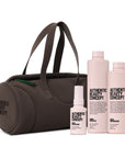 AUTHENTIC BEAUTY CONCEPT Glow – dárková vlasová sada s kabelkou Soft-Touch Barrel Bag Cocoa Powder
