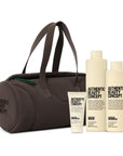 AUTHENTIC BEAUTY CONCEPT Replenish – dárková vlasová sada s kabelkou Soft-Touch Barrel Bag Cocoa Powder
