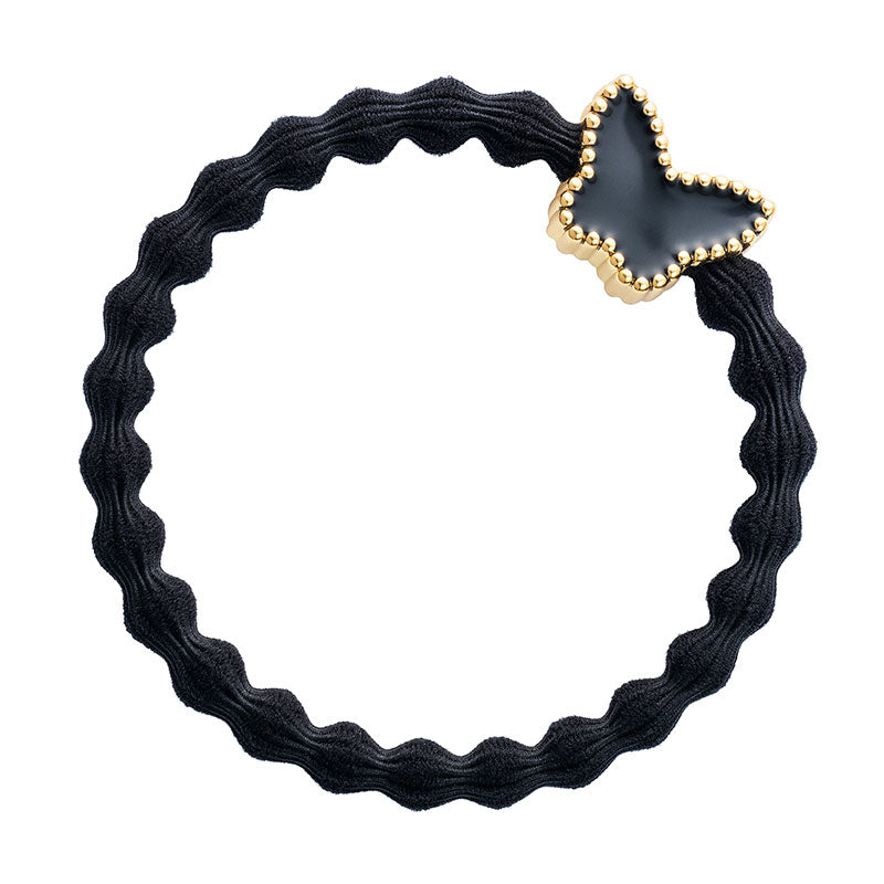 enamel gold butterfly black