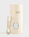 Fiona Franchimon Nº1 HAIRPIN Steel with Swarovski® Crystals | Yellow Gold Finish displayed with elegant packaging.