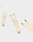 Fiona Franchimon Nº1 HAIRPIN Steel Pearl | Yellow Gold finish