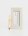 Fiona Franchimon Nº1 HAIRPIN Steel Pearl | Yellow Gold finish