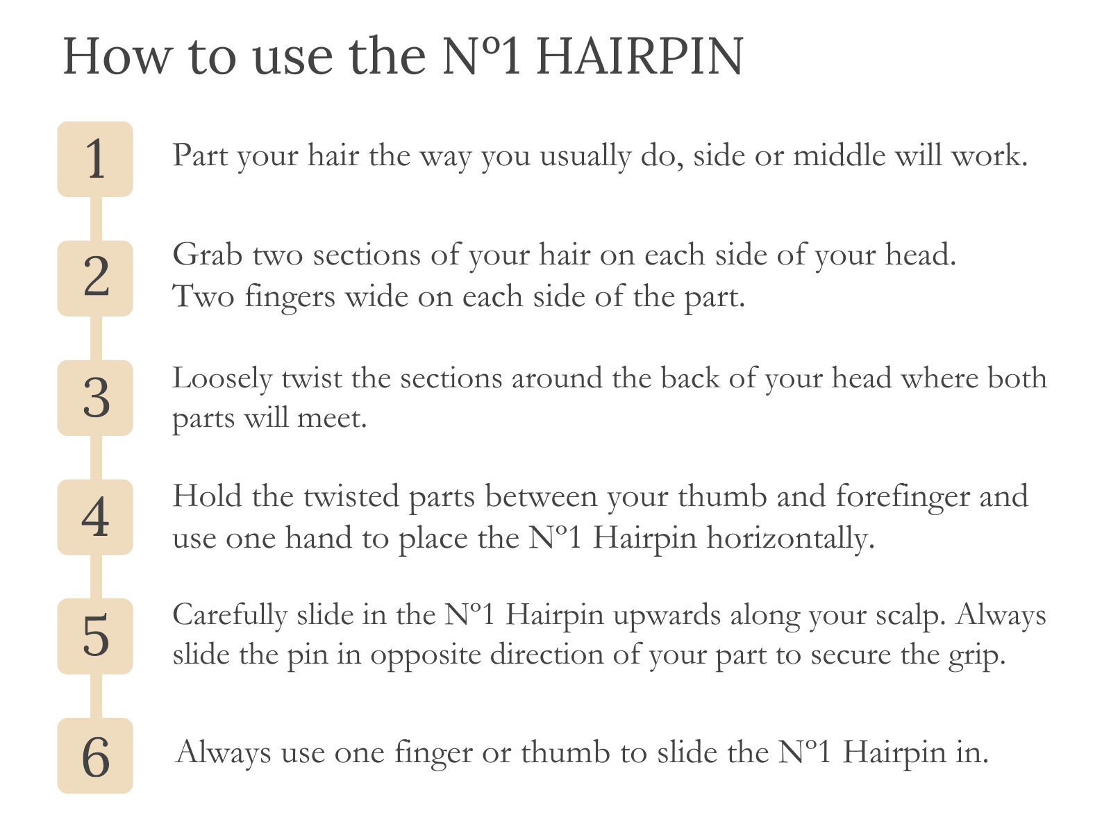 Nº 1 HAIRPIN | Transparent (3 or 5 per box)