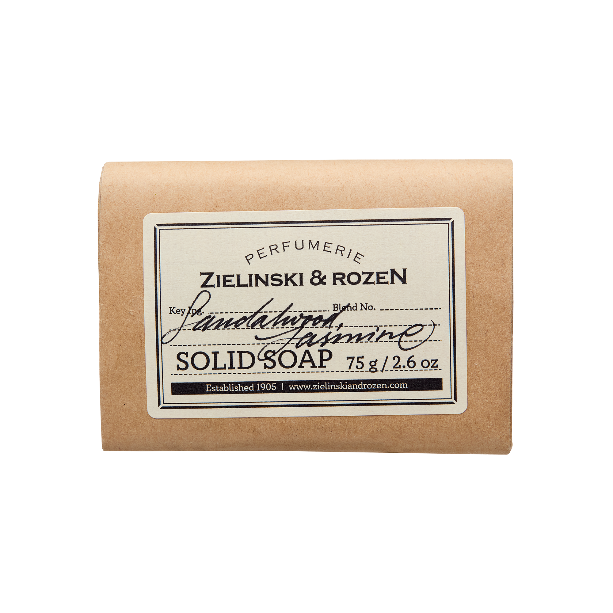 Zielinski &amp; Rozen | Solid Soap Sandalwood, Jasmine 75 gr