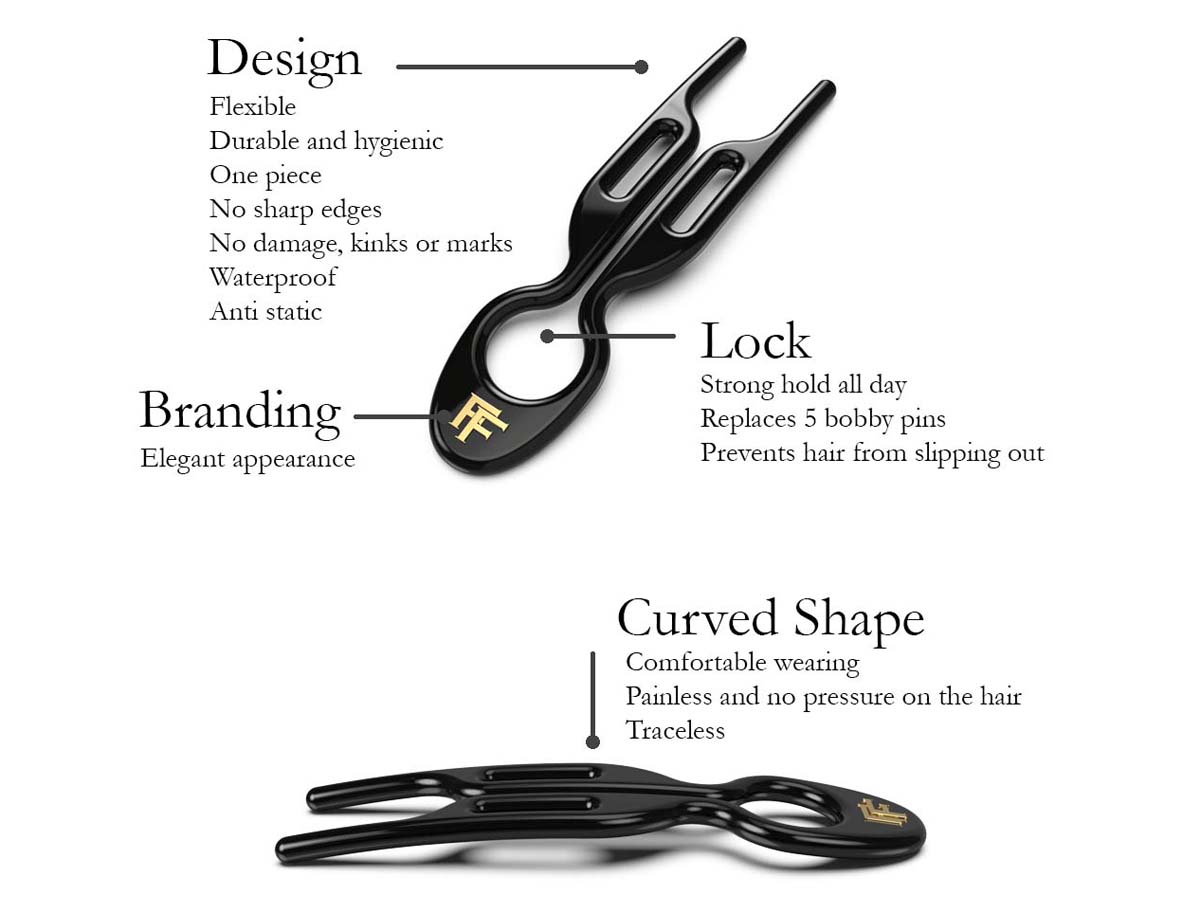 Nº 1 HAIRPIN | Black (3 or 5 per box)