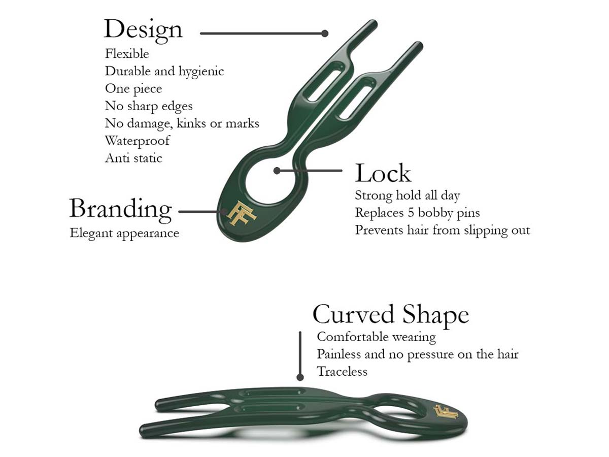 Nº 1 HAIRPIN | Emerald Green (3 ks)