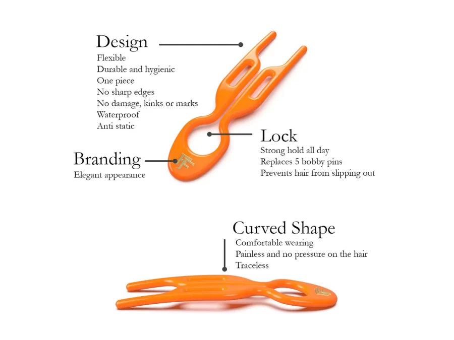 Fiona Franchimon Nº 1 Hairpin | Tangerine Orange (3 ks)