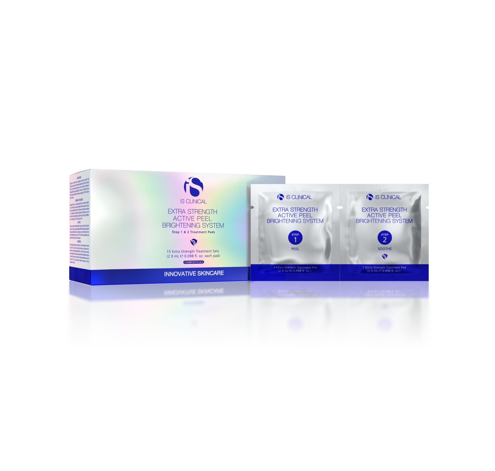 iSClinical Extra Strength Active Peel Brightening System packaging and sachets for at-home skincare, isclinical bestseller peel new product.