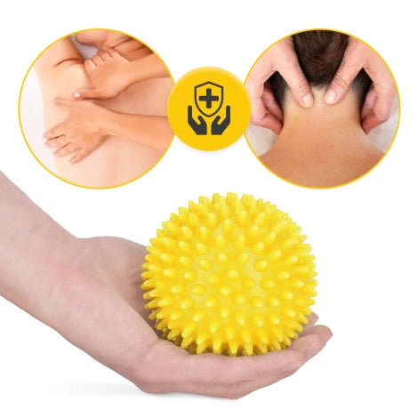 Masážní míček s bodlinkami 10cm - žlutý