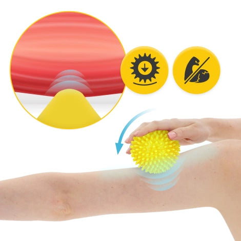 Masážní míček s bodlinkami 10cm - žlutý